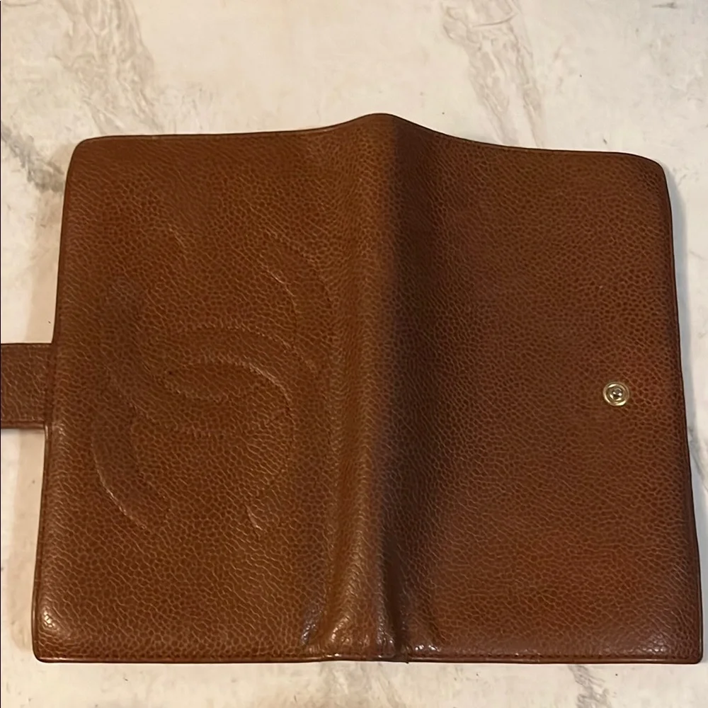 CHANEL Brown Leather Wallet